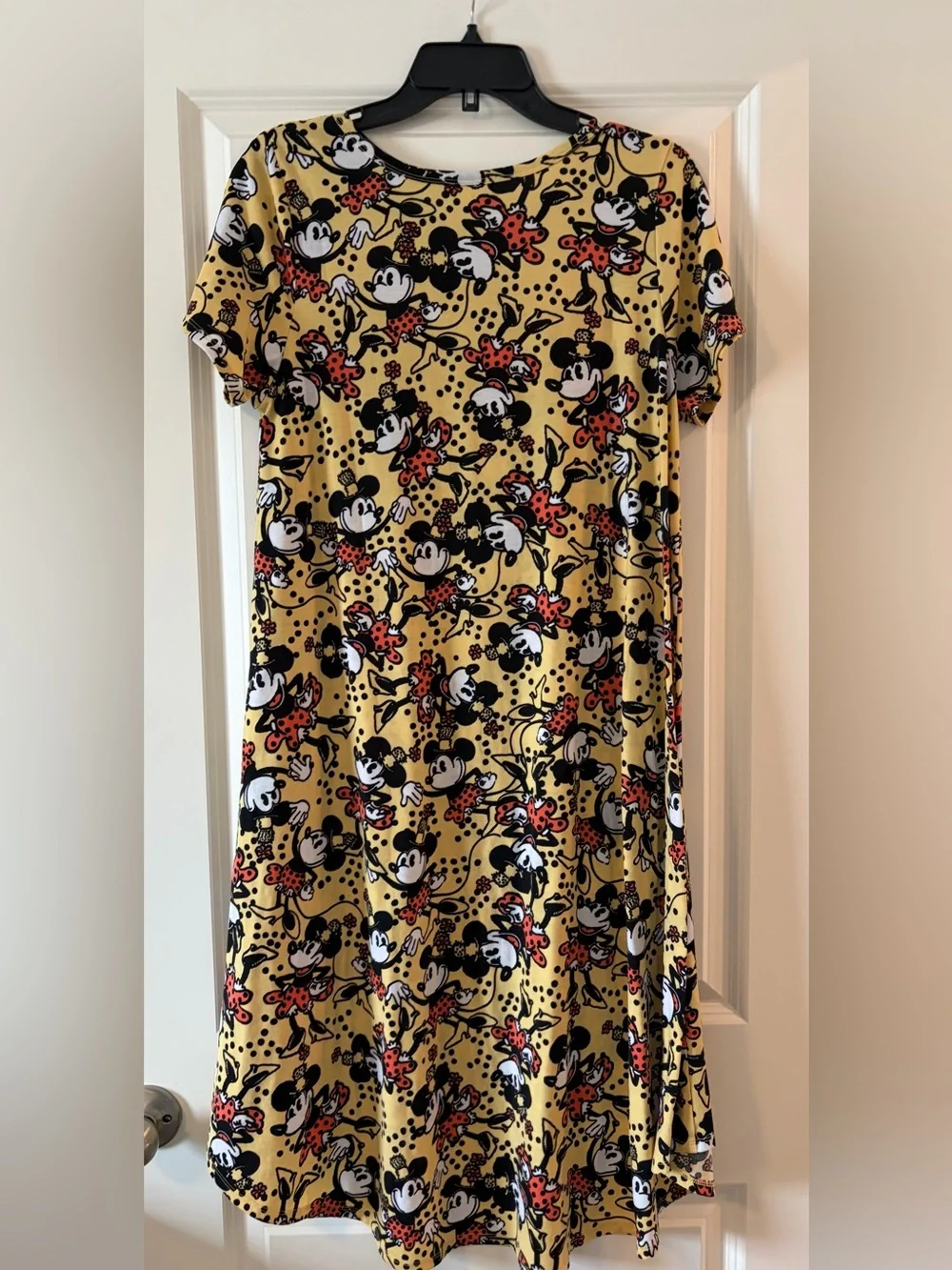 LuLaRoe Yellow Minnie Mouse Print Casual Dress